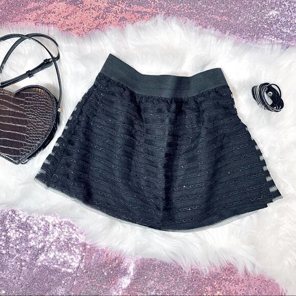 Wet Seal Sequin Accented Mini Skirt Black - Picture 1 of 5